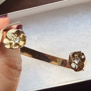 Macy’s Gold Tone Floral Open Cuff Bracelet – NWT